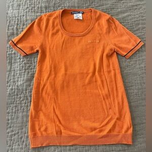 Stan Herman JetBlue Airlines Uniform Short Sleeve Sweater Acrylic Wool Blend XS